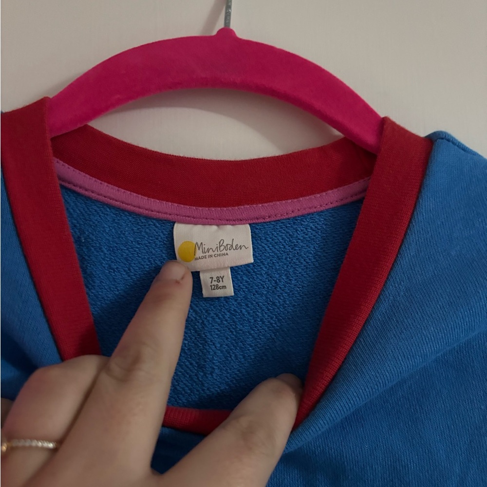 Mini Boden Blue Dress with Rainbow Pockets - Picture 2 of 2